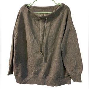 Aerie off shoulder sweatshirt- grey-small
